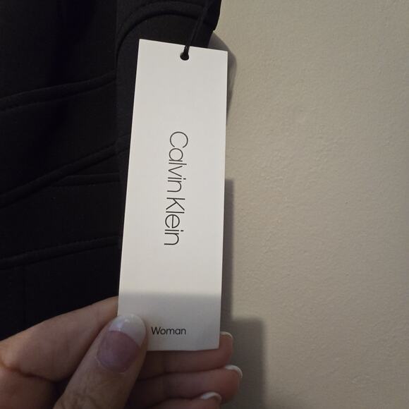 Calvin Klein NWT Fit & Flare Scuba Dress Womens 16W Black $139 Career Business - Picture 8 of 16